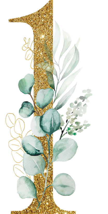 Golden Number 1 with Eucalyptus Leaves
